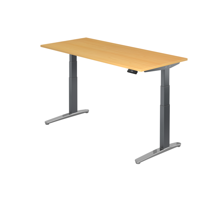 Schreibtisch XBH elektrisch höhenverstellbar 180 x 80 cm in Graphit/Alu und in 7 Farbvarianten