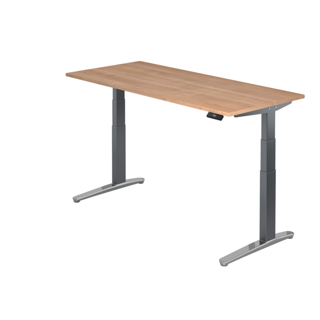 Schreibtisch XBH elektrisch höhenverstellbar 180 x 80 cm in Graphit/Alu und in 7 Farbvarianten