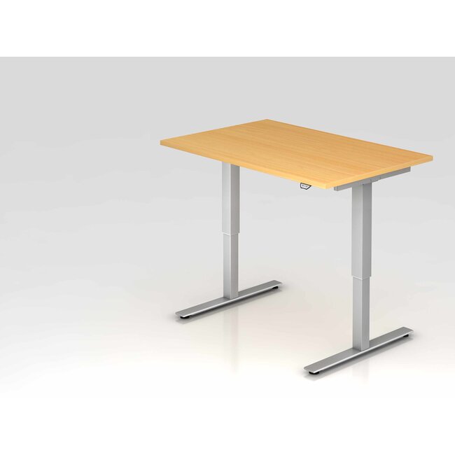 Schreibtisch XMST mit Tast-Schalter 120 x 80 cm in Silber und in 7 Farbvarianten