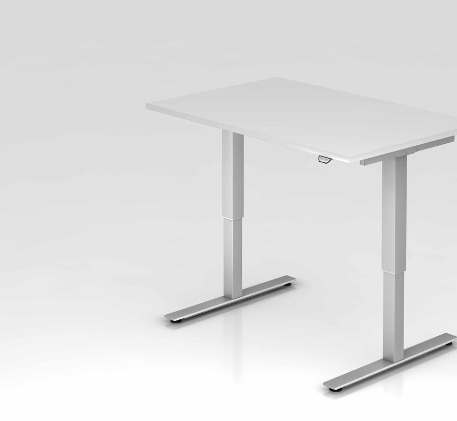 Schreibtisch XMST mit Tast-Schalter 120 x 80 cm in Silber und in 7 Farbvarianten