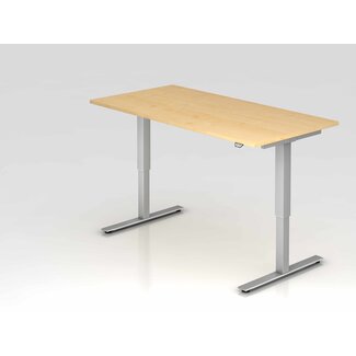 Schreibtisch XMST mit Tast-Schalter 160 x 80 cm in Silber