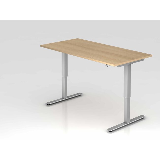 Schreibtisch XMST mit Tast-Schalter 160 x 80 cm in Silber und in 7 Farbvarianten