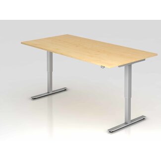 Schreibtisch XMST mit Tast-Schalter 200 x 100 cm in Silber