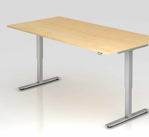 Serie HB Schreibtisch XMST mit Tast-Schalter 200 x 100 cm in Silber und in 7 Farbvarianten