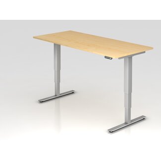 Schreibtisch XDSM mit Memory Schalter 180 x 80 cm in Silber