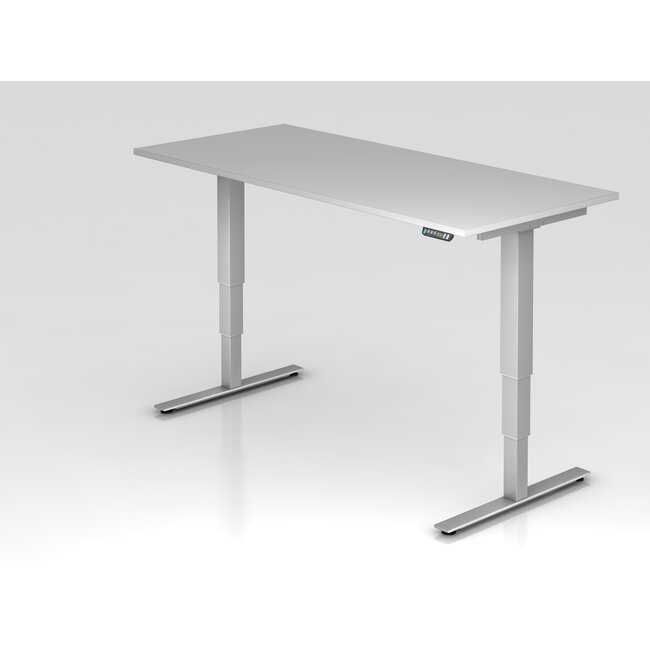 Schreibtisch XDSM mit Memory Schalter 180 x 80 cm in Silber und in 7 Farbvarianten