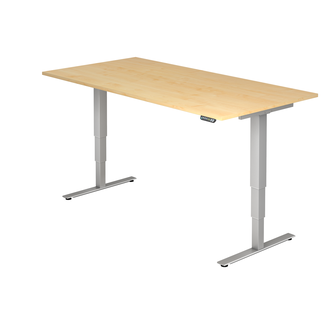 Schreibtisch XDSM mit Memory Schalter 200 x 100 cm in Silber