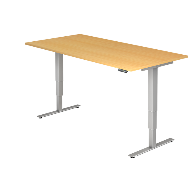 Schreibtisch XDSM mit Memory Schalter 200 x 100 cm in Silber und in 7 Farbvarianten