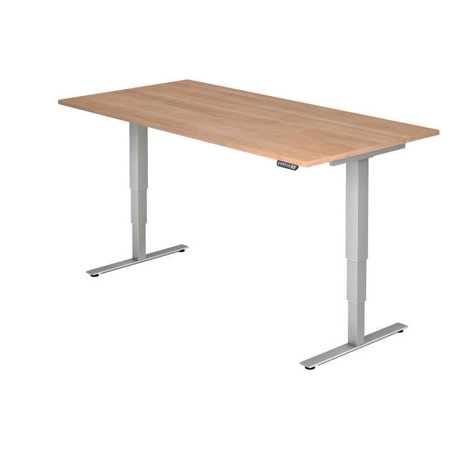 Schreibtisch XDSM mit Memory Schalter 200 x 100 cm in Silber und in 7 Farbvarianten