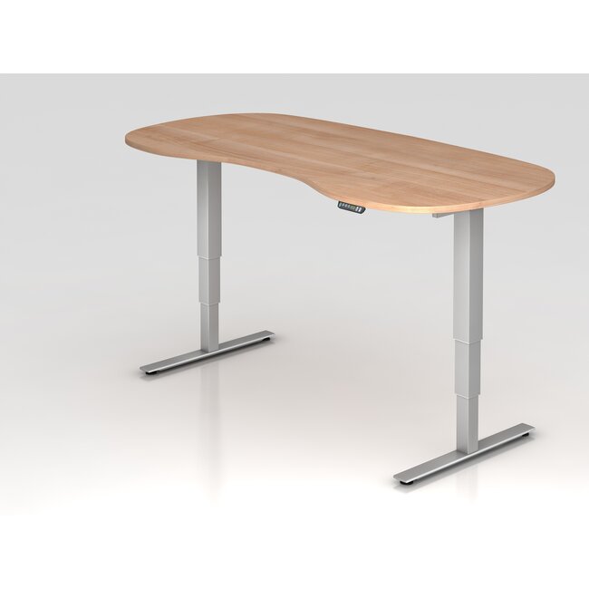 Schreibtisch XDSM Rund mit Memory Schalter 200 x 100 cm in Silber und in 7 Farbvarianten