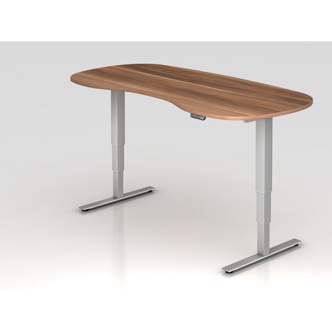 Schreibtisch XDSM Rund mit Memory Schalter 200 x 100 cm in Silber und in 7 Farbvarianten