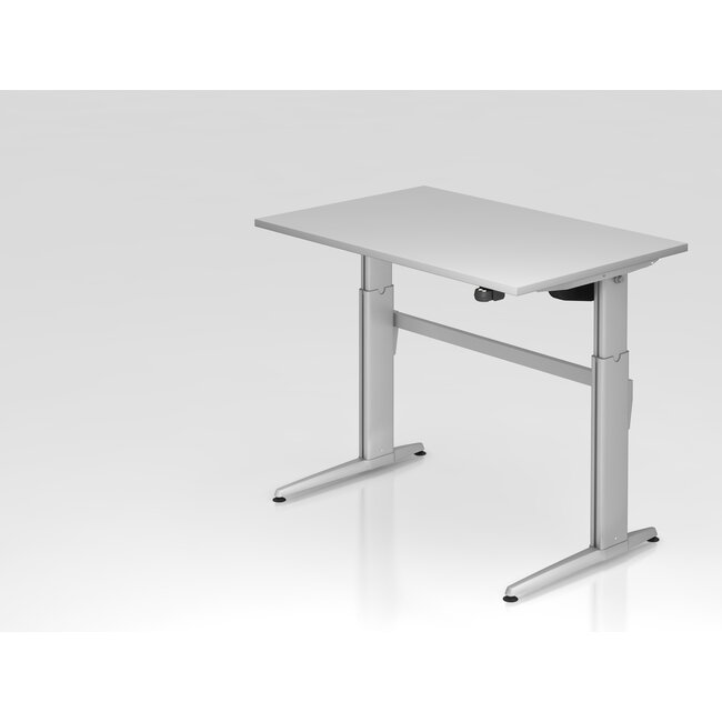 Schreibtisch XE  120 x 80 cm in Silber  mit Elektroantrieb