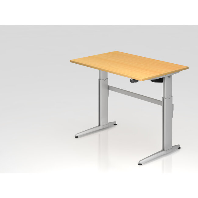 Schreibtisch XE  120 x 80 cm in Silber  mit Elektroantrieb