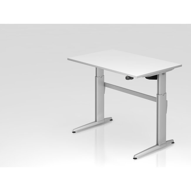 Schreibtisch XE  120 x 80 cm in Silber  mit Elektroantrieb