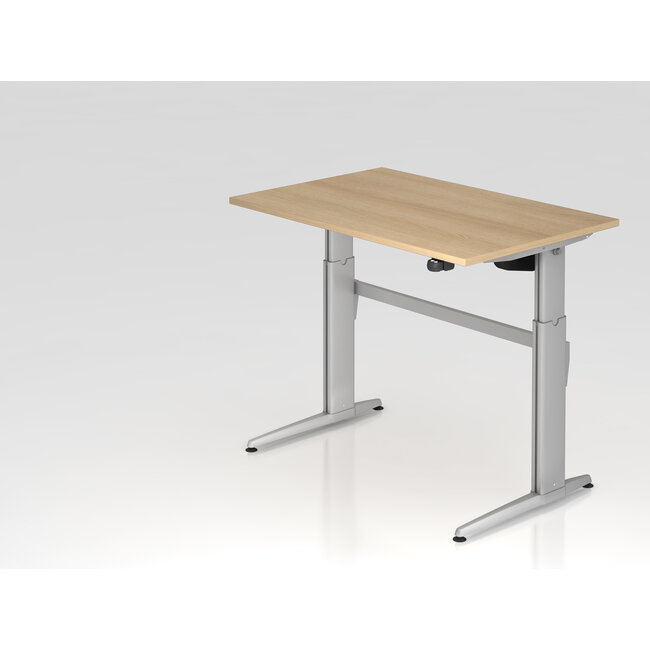Schreibtisch XE  120 x 80 cm in Silber  mit Elektroantrieb