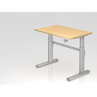 Schreibtisch XK  120 x 80 cm in Silber Kurbelantrieb
