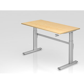 Schreibtisch XK 160 x 80 cm in Silber Kurbelantrieb