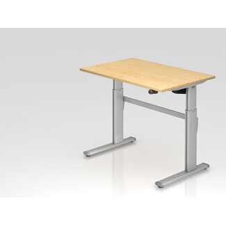 Schreibtisch XM 120 x 80 cm in Silber mit Elekroantrieb