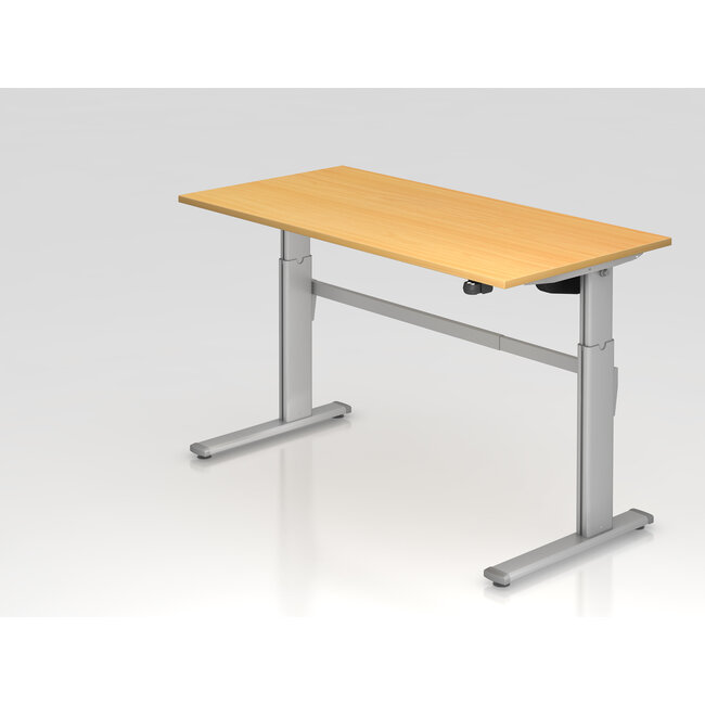 Schreibtisch XM 120 x 80 cm in Silber und in 7 Farbvarianten mit Elektroantrieb