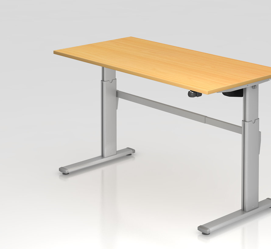 Schreibtisch XM 120 x 80 cm in Silber und in 7 Farbvarianten mit Elektroantrieb