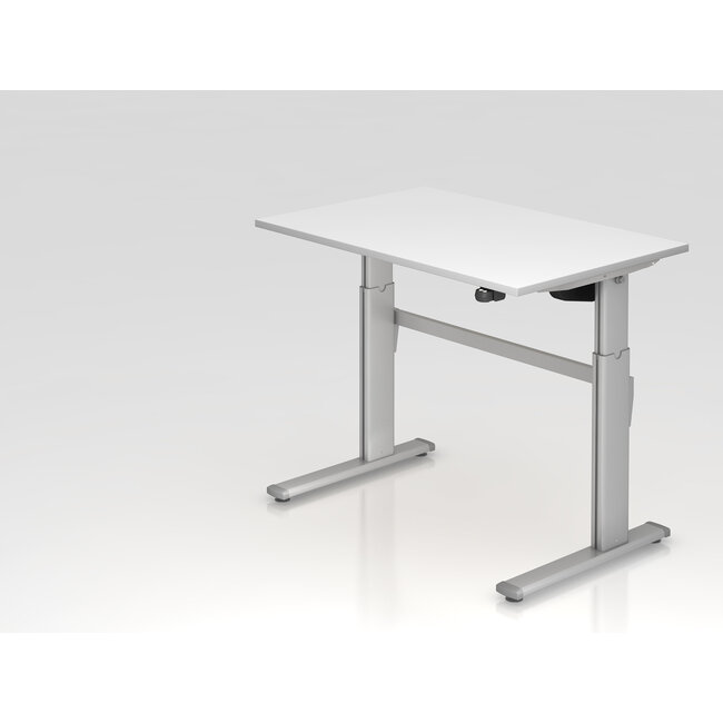 Schreibtisch XM 120 x 80 cm in Silber und in 7 Farbvarianten mit Elektroantrieb