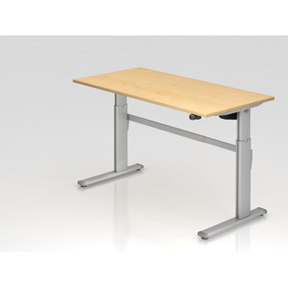 Schreibtisch XM 160 x 80 cm in Silber mit Elekroantrieb