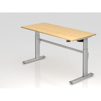 Schreibtisch XM 180 x 80 cm in Silber mit Elekroantrieb