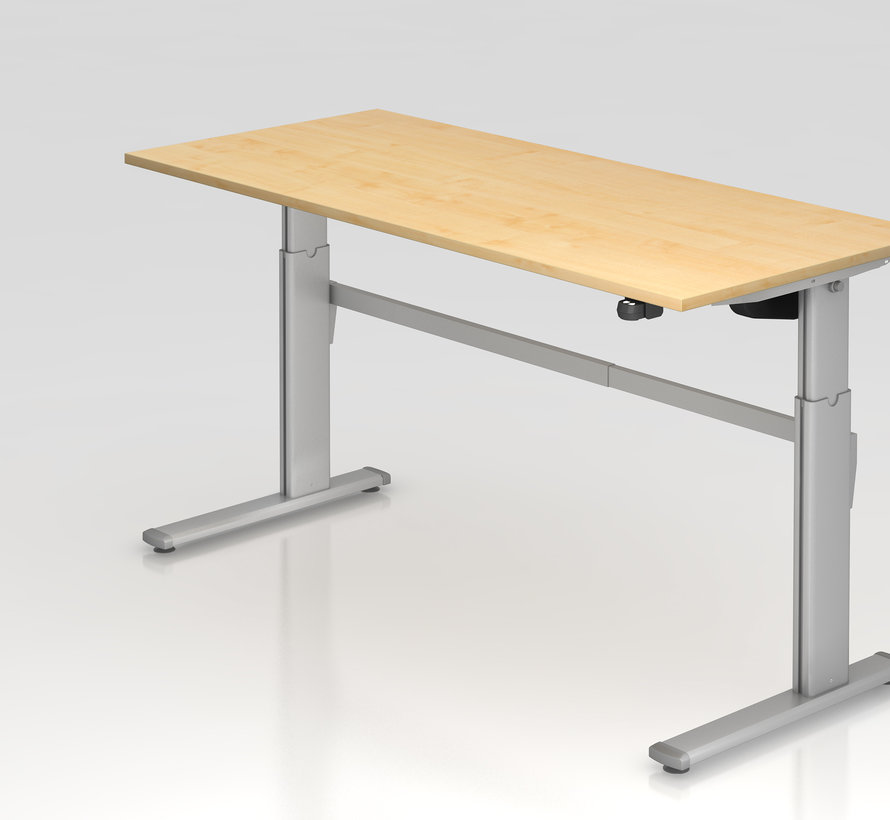 Schreibtisch XM 180 x 80 cm in Silber und in 7 Farbvarianten mit Elektroantrieb