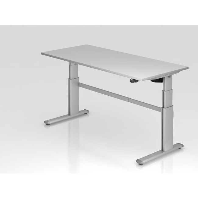 Schreibtisch XM 180 x 80 cm in Silber und in 7 Farbvarianten mit Elektroantrieb