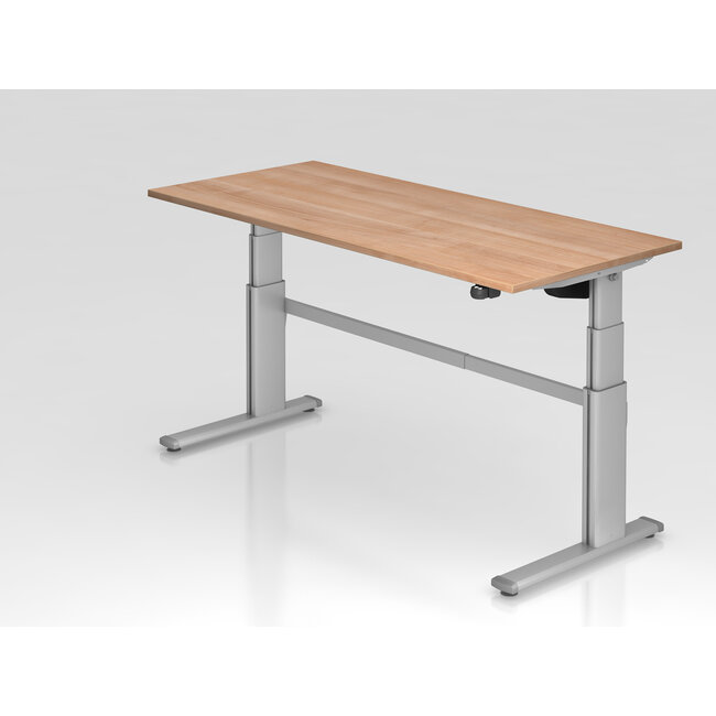 Schreibtisch XM 180 x 80 cm in Silber und in 7 Farbvarianten mit Elektroantrieb