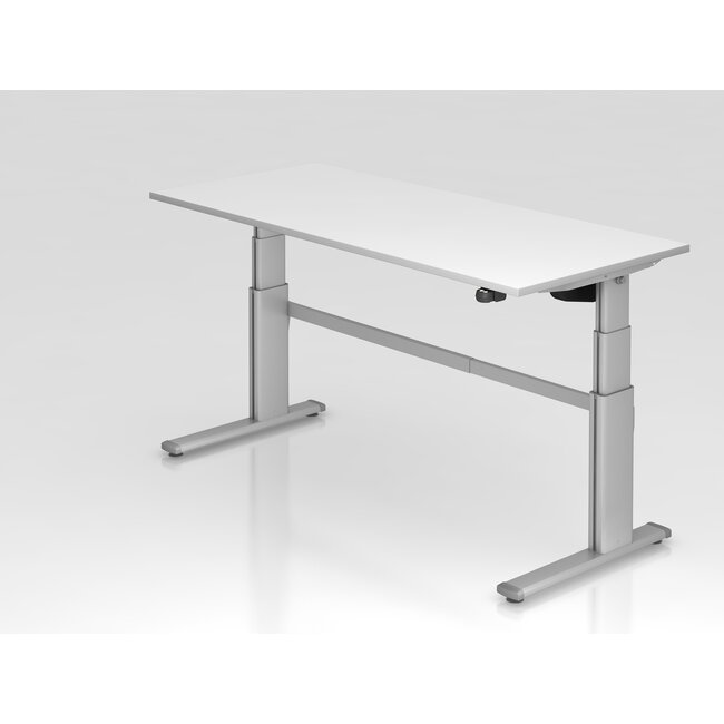 Schreibtisch XM 180 x 80 cm in Silber und in 7 Farbvarianten mit Elektroantrieb