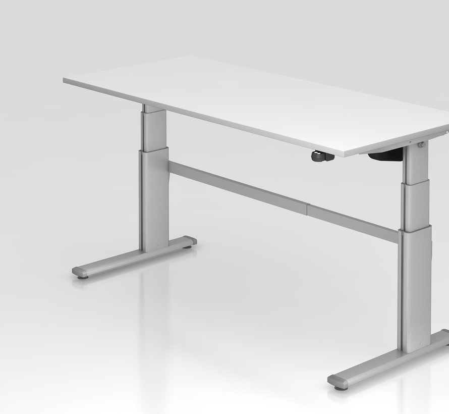 Schreibtisch XM 180 x 80 cm in Silber und in 7 Farbvarianten mit Elektroantrieb