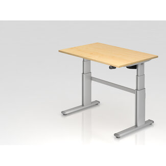 Schreibtisch XD 120 x 80 cm in Silber mit Elekroantrieb