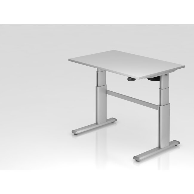 Schreibtisch XD 120 x 80 cm in Silber und in 7 Farbvarianten mit Elektroantrieb