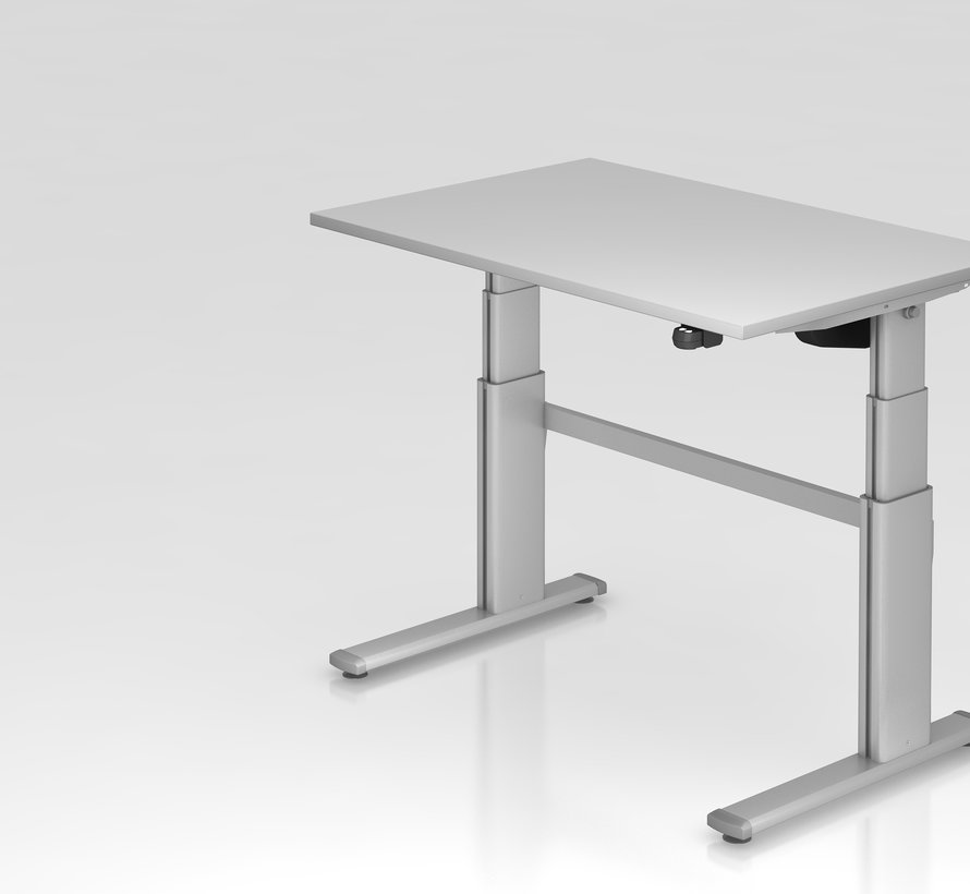 Schreibtisch XD 120 x 80 cm in Silber und in 7 Farbvarianten mit Elektroantrieb