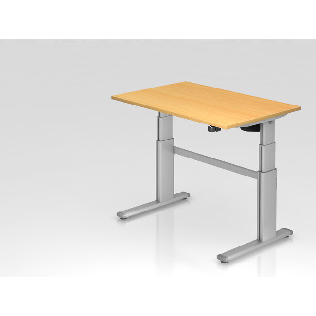 Schreibtisch XD 120 x 80 cm in Silber und in 7 Farbvarianten mit Elektroantrieb