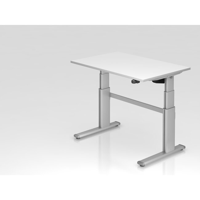 Schreibtisch XD 120 x 80 cm in Silber und in 7 Farbvarianten mit Elektroantrieb