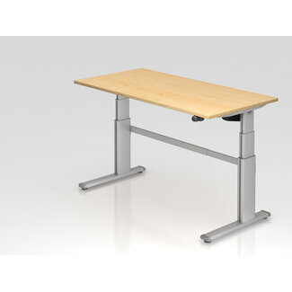 Schreibtisch XD 160 x 80 cm in Silber mit Elekroantrieb