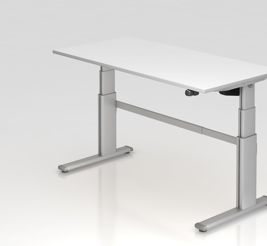 Schreibtisch XD 160 x 80 cm in Silber und in 7 Farbvarianten mit Elektroantrieb