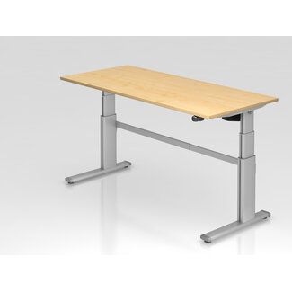 Schreibtisch XD 180 x 80 cm in Silber mit Elekroantrieb