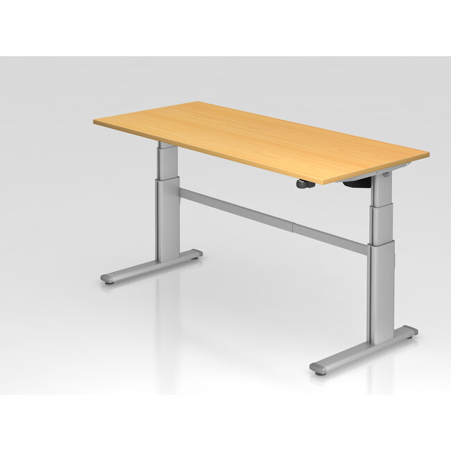 Schreibtisch XD 180 x 80 cm in Silber und in 7 Farbvarianten mit Elektroantrieb