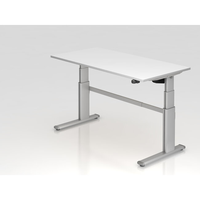 Schreibtisch XD 180 x 80 cm in Silber und in 7 Farbvarianten mit Elektroantrieb
