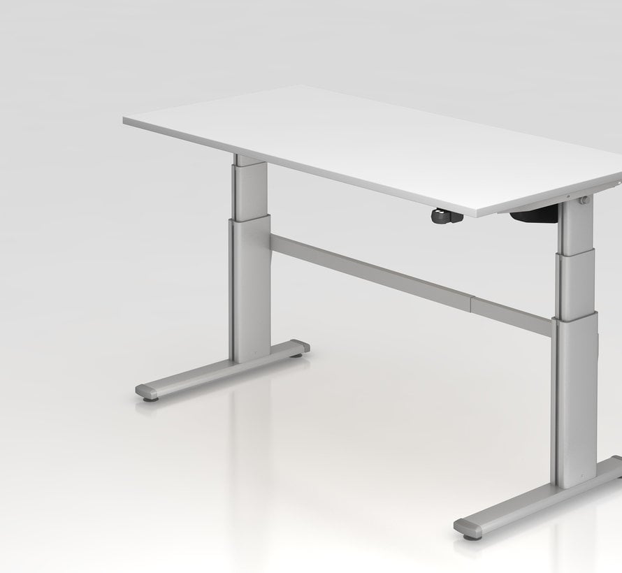 Schreibtisch XD 180 x 80 cm in Silber und in 7 Farbvarianten mit Elektroantrieb