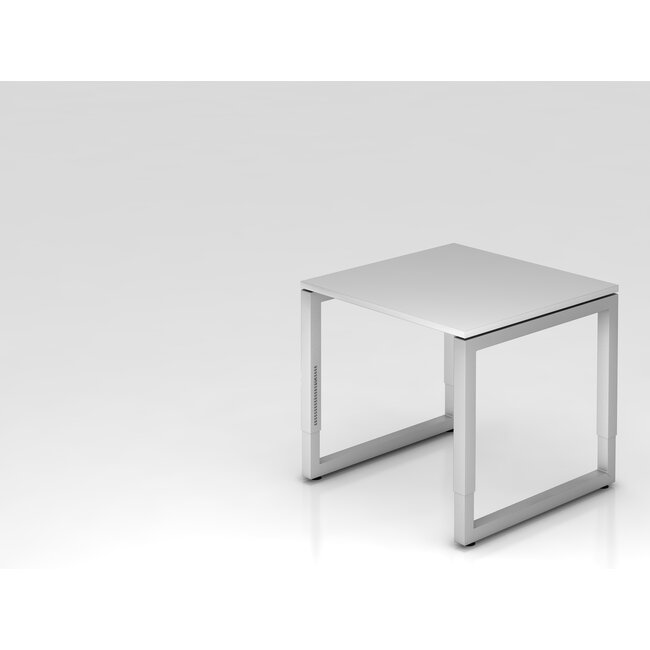Schreibtisch Q 80 x 80 cm in Silber im Raster höhenverstellbar und in 7 Farbvarianten