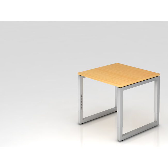 Schreibtisch Q 80 x 80 cm in Silber im Raster höhenverstellbar und in 7 Farbvarianten
