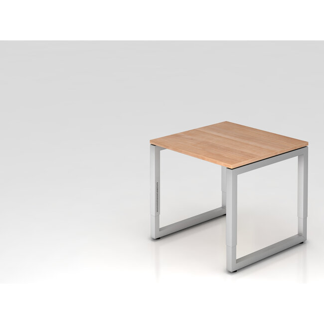 Schreibtisch Q 80 x 80 cm in Silber im Raster höhenverstellbar und in 7 Farbvarianten