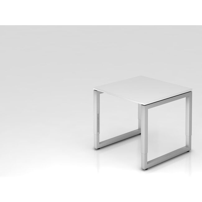 Schreibtisch Q 80 x 80 cm in Silber im Raster höhenverstellbar und in 7 Farbvarianten
