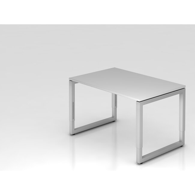 Schreibtisch Q 120 x 80 cm in Silber im Raster höhenverstellbarund in 7 Farbvarianten
