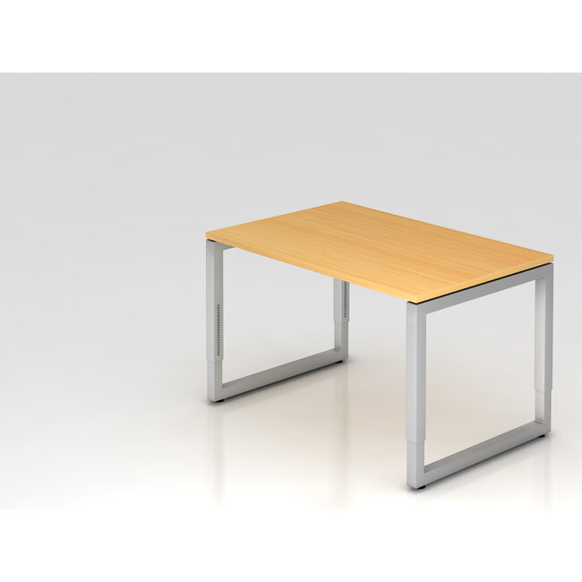 Schreibtisch Q 120 x 80 cm in Silber im Raster höhenverstellbarund in 7 Farbvarianten