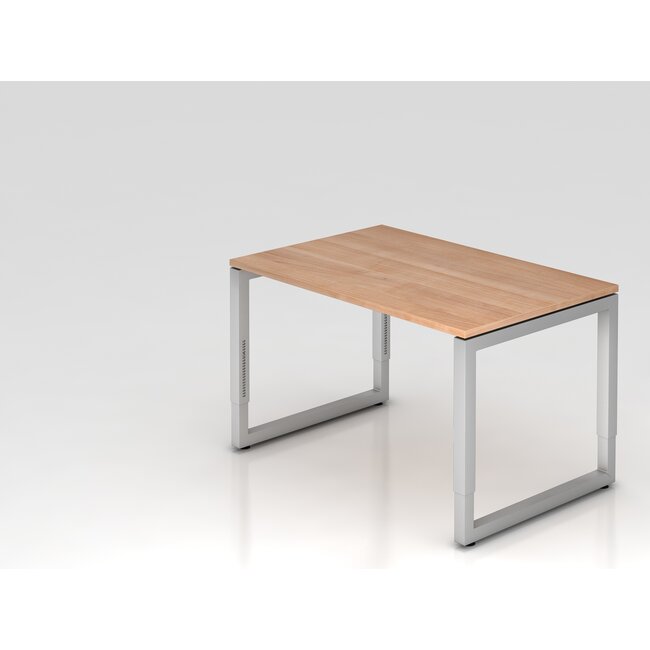 Schreibtisch Q 120 x 80 cm in Silber im Raster höhenverstellbarund in 7 Farbvarianten